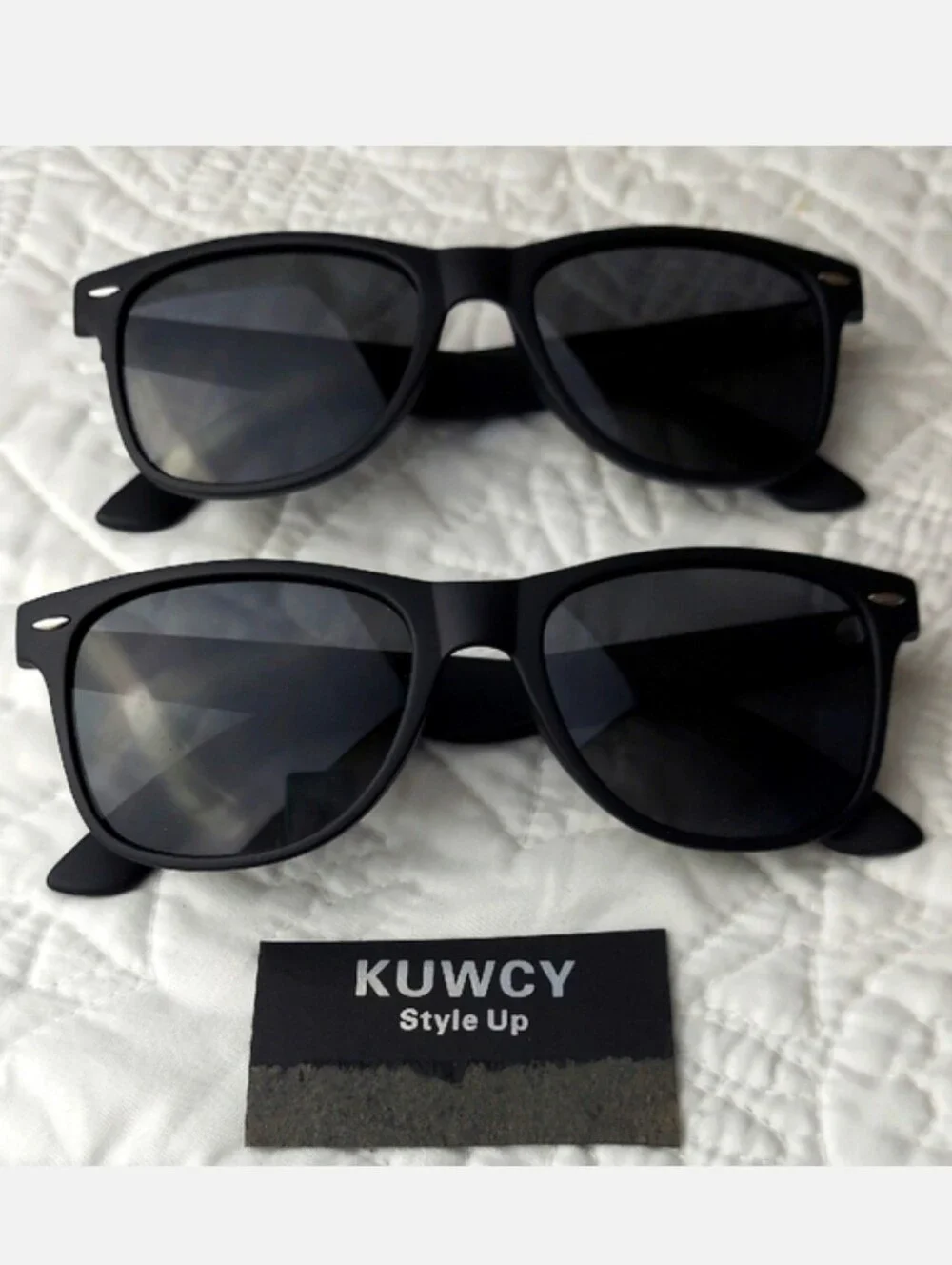 🆕 KUWCY Style Up Polarized Men's Black Lightweight Sunglasses, Set Of 2, NEW